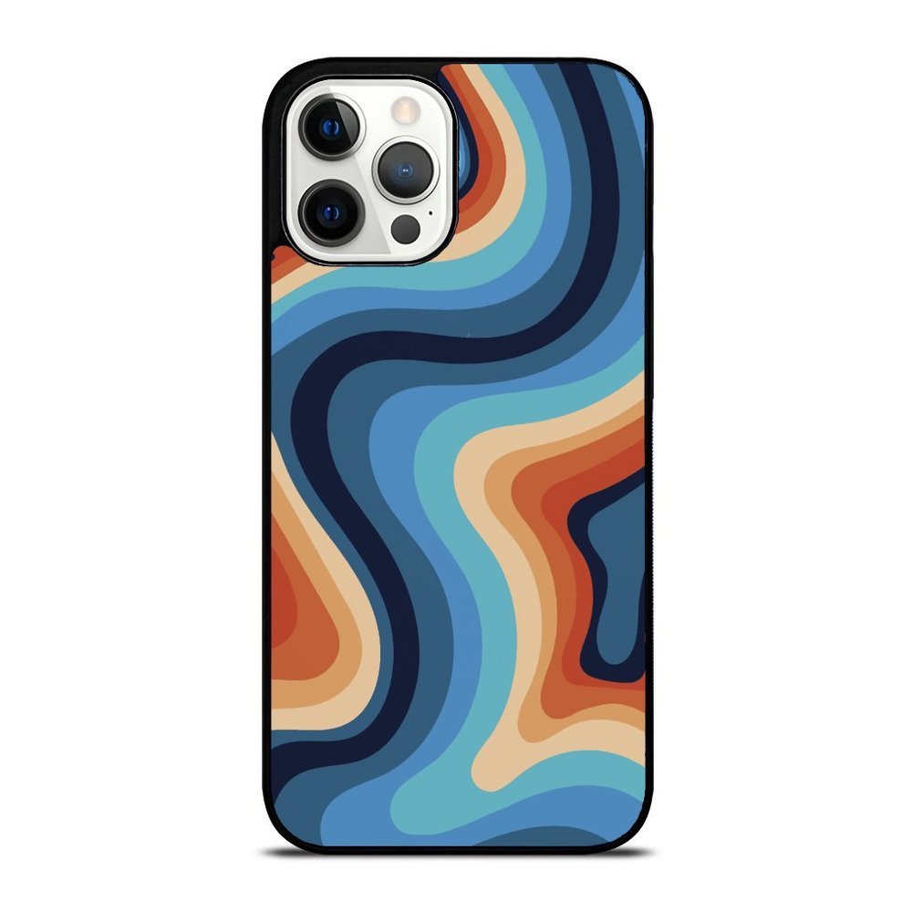 Retro Groovy Liquid Swirl Wave Stripe iPhone Case